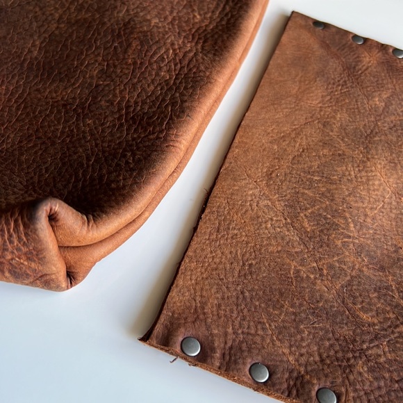 🔥Handmade Leather Tote and pouch Brown - Picture 5 of 17